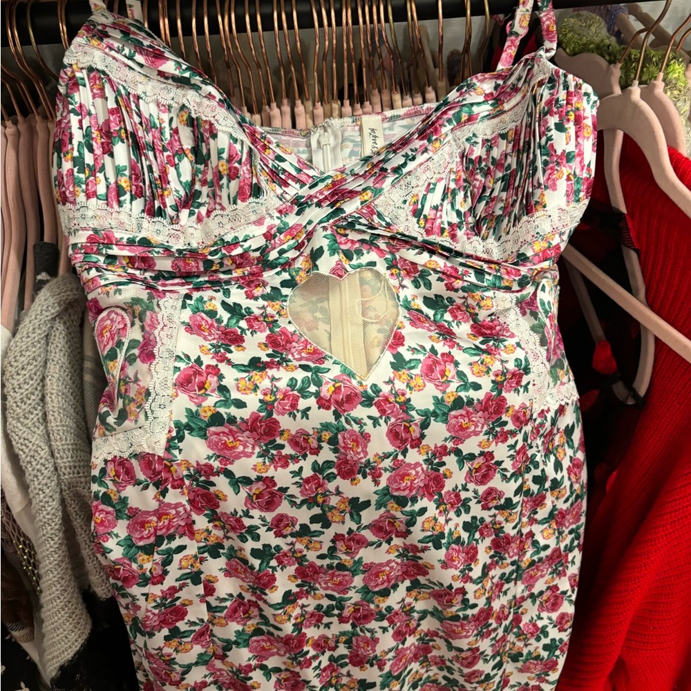 For Love & Lemons Heart Floral Dress XL